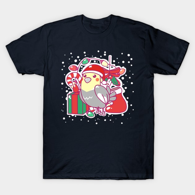 Christmas Cockatiel T-Shirt by Shemii